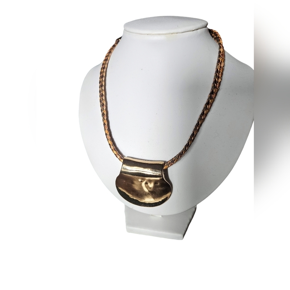 Chicos Rose gold tone abstract pendent necklace.